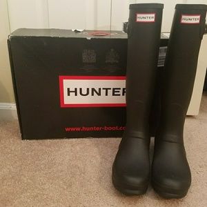 Black Matte Tall Hunter Boots
